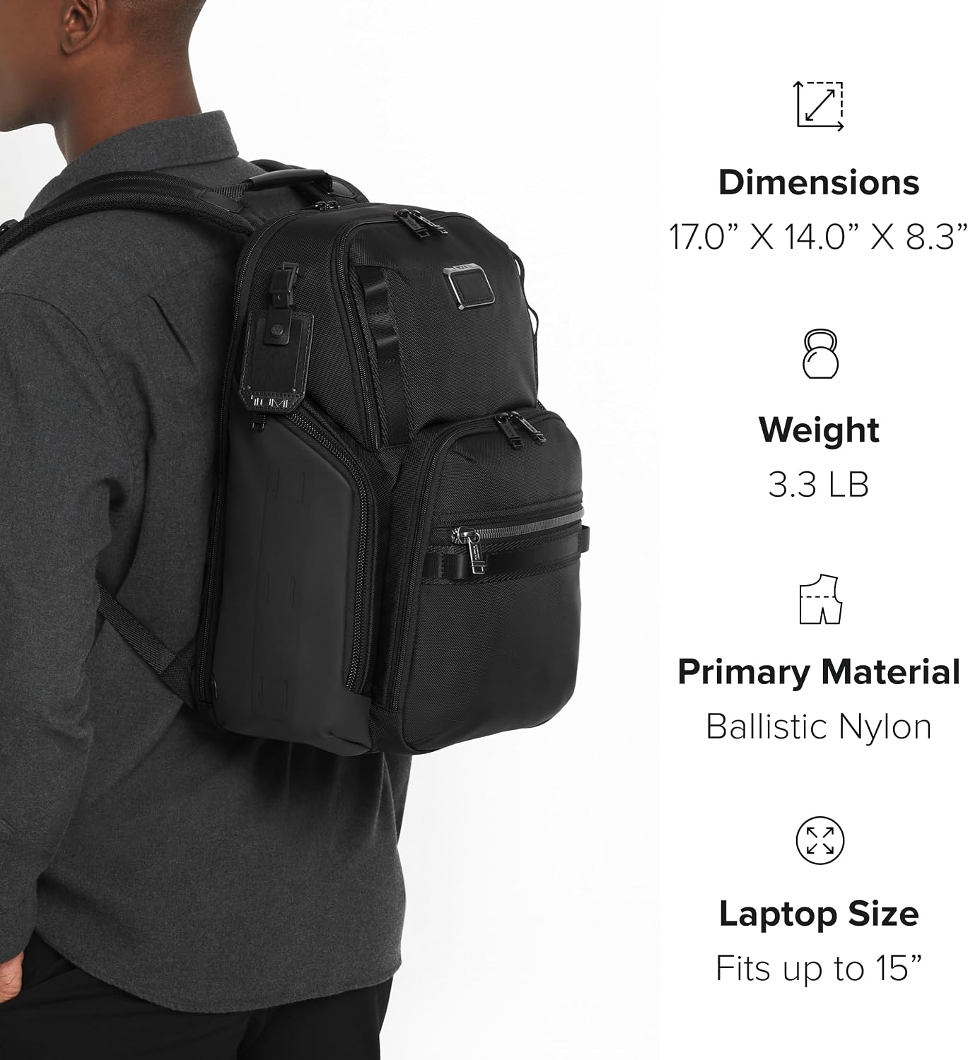 TUMI - Alpha Bravo Search Backpack - Laptop Travel and Commute Bag - Fits up to 15' Screen - 17.0' X 14.0' X 8.3' - Khaki