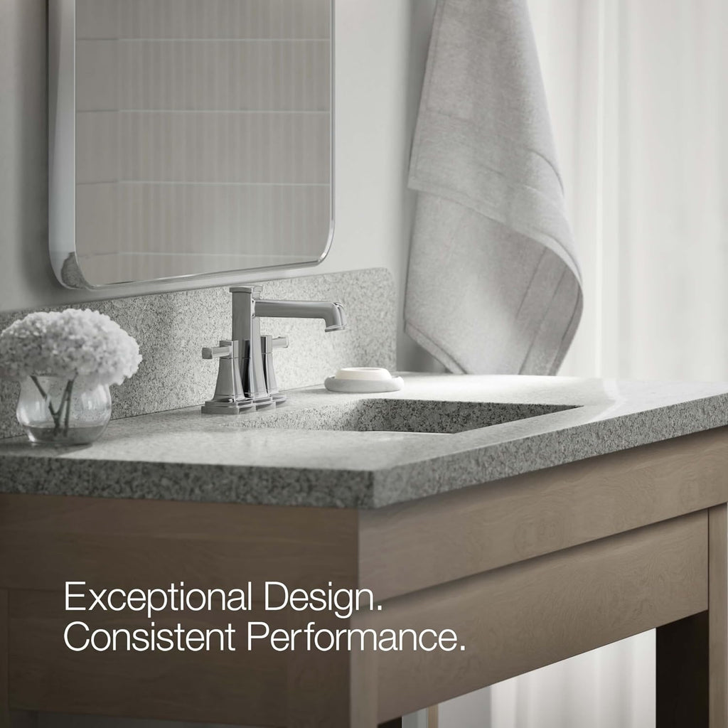 Kohler K-27398-4N-CP Riff Centerset bathroom sink faucet, .5 gpm, Polished Chrome