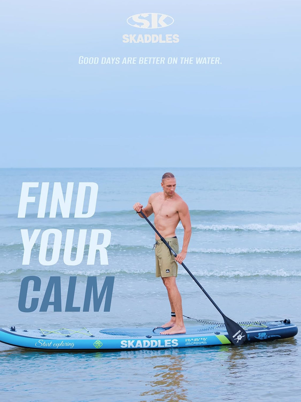 11'6 × 35' Inflatable SUP–Super Wide, Stand Up Paddle Board for Adults, Youth, Family & Pets, High Weight Capacity, Non-Slip EVA Deck, Premium Accessories