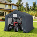 MFSTUDIO 10x15 Portable Carport, Garage Outdoor Portable Storage Shelter Carports with Rolled up Zipper Doors, Garages Sheds Tent for Vehicles, Motorcycle and Outdoor Tools