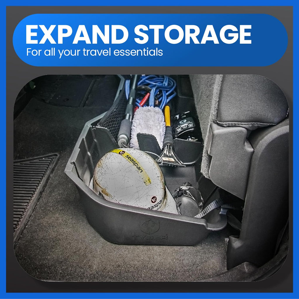Tyger Auto Rear Under Seat Storage Box Compatible with 2014-2018 Chevy Silverado/GMC Sierra LD; 2015-2019 Silverado/Sierra HD | Crew Cab | Custom-Fit Cargo Organizer Console | TG-CB5C8878