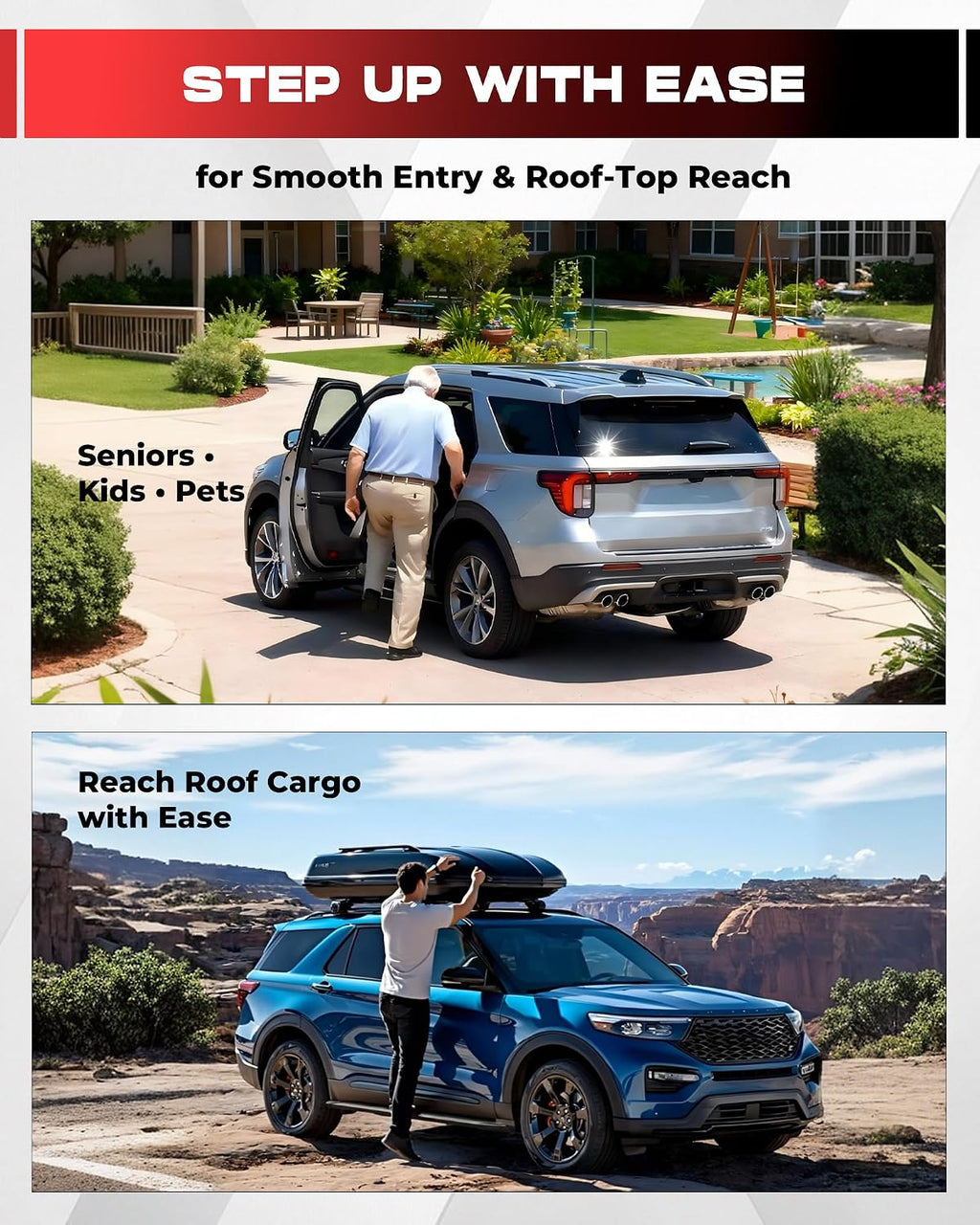 HEKA Running Boards Fit for 2020-2026 Ford Explorer Active Base ST XLT Limited Platinum ST-Line Timberline Hybrid Side Steps Bars Nerf Bars w/Mud Flaps
