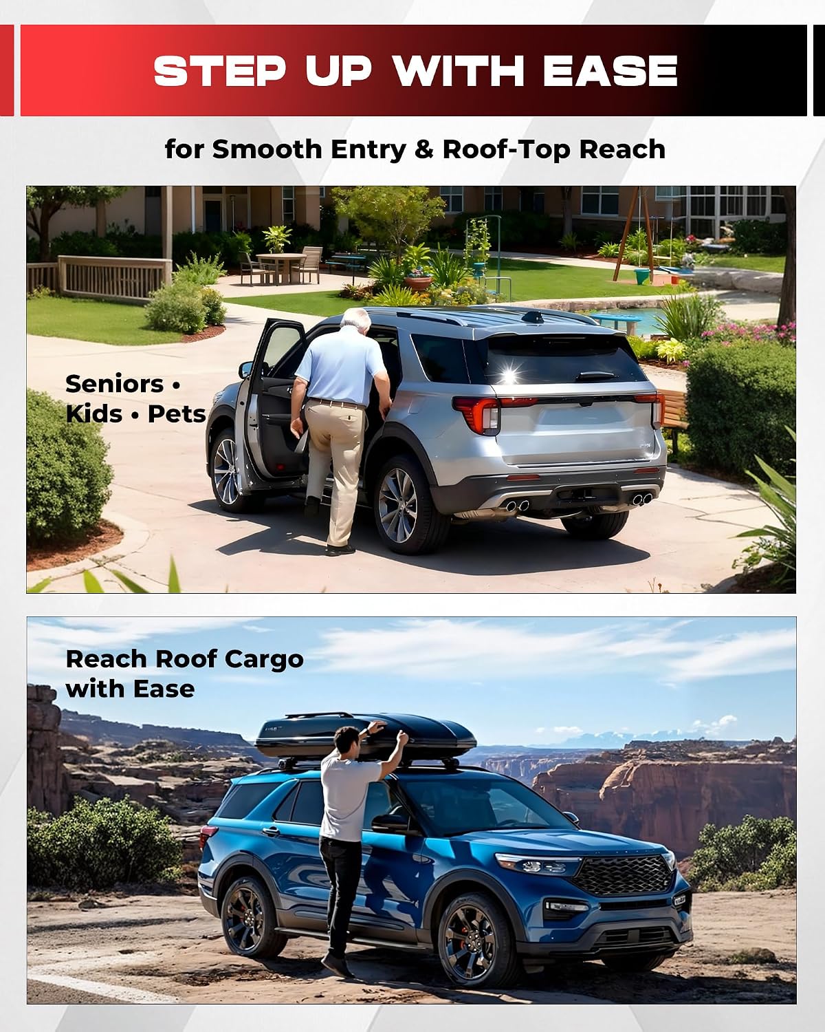 HEKA Running Boards Fit for 2020-2026 Ford Explorer Active Base ST XLT Limited Platinum ST-Line Timberline Hybrid Side Steps Bars Nerf Bars w/Mud Flaps