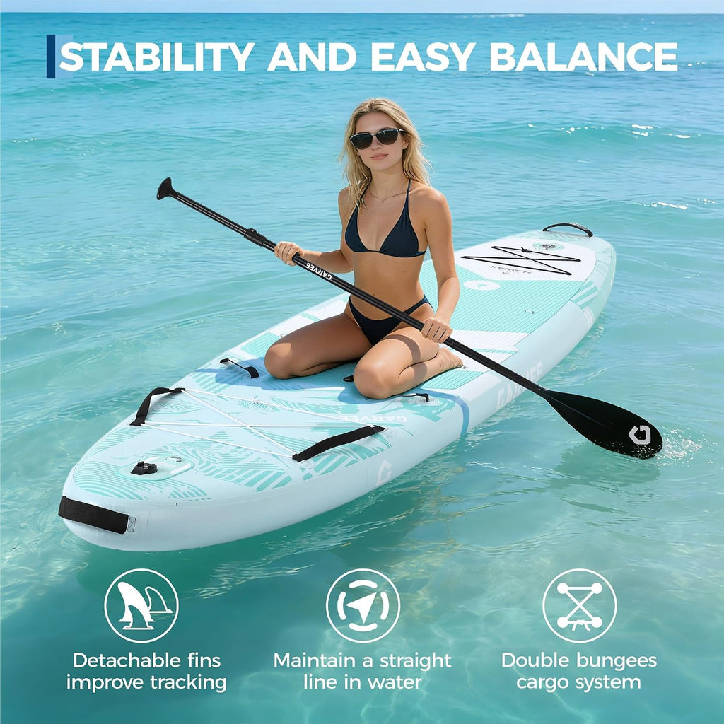 GarveeLife Inflatable Paddle Board,10.6/11FT Inflatable Stand Up Paddle Board with Premium SUP Paddleboard Accessories, Wide Stable Design, Non-Slip Comfort Deck for All Skill Level