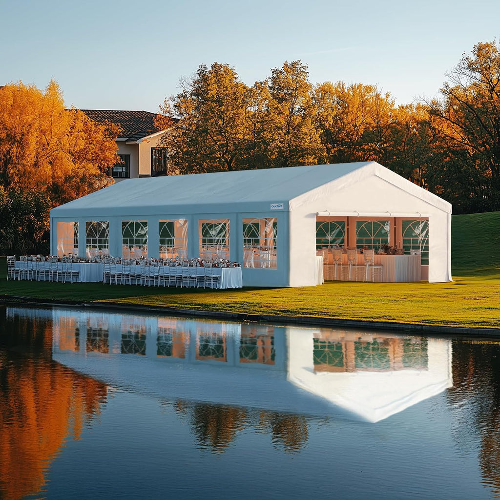 Quictent 16x32 Party Tent Heavy Duty Outdoor Canopy Tent Carport Wedding Event Shelter BBQ Wedding Tents for Parties with Storage Bags(Church)