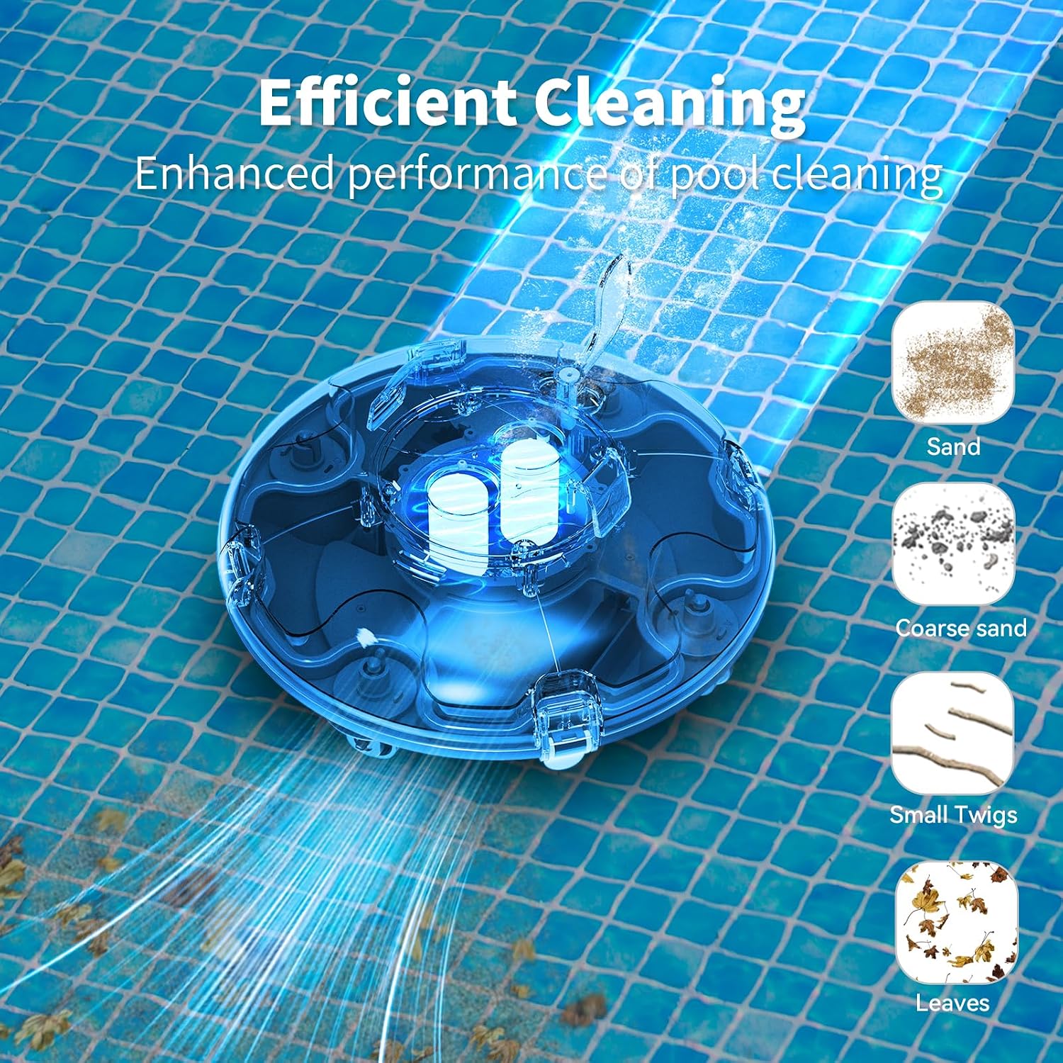 LVKE L1 Cordless Robotic Pool Cleaner, Pool Vacuum for Above Ground Pools with Obstacle-Crossing, 70 Mins Runtime, 40W Powerful Suction, Auto-Parking, Ideal for Flat Pools up to 38 Feet, Orange