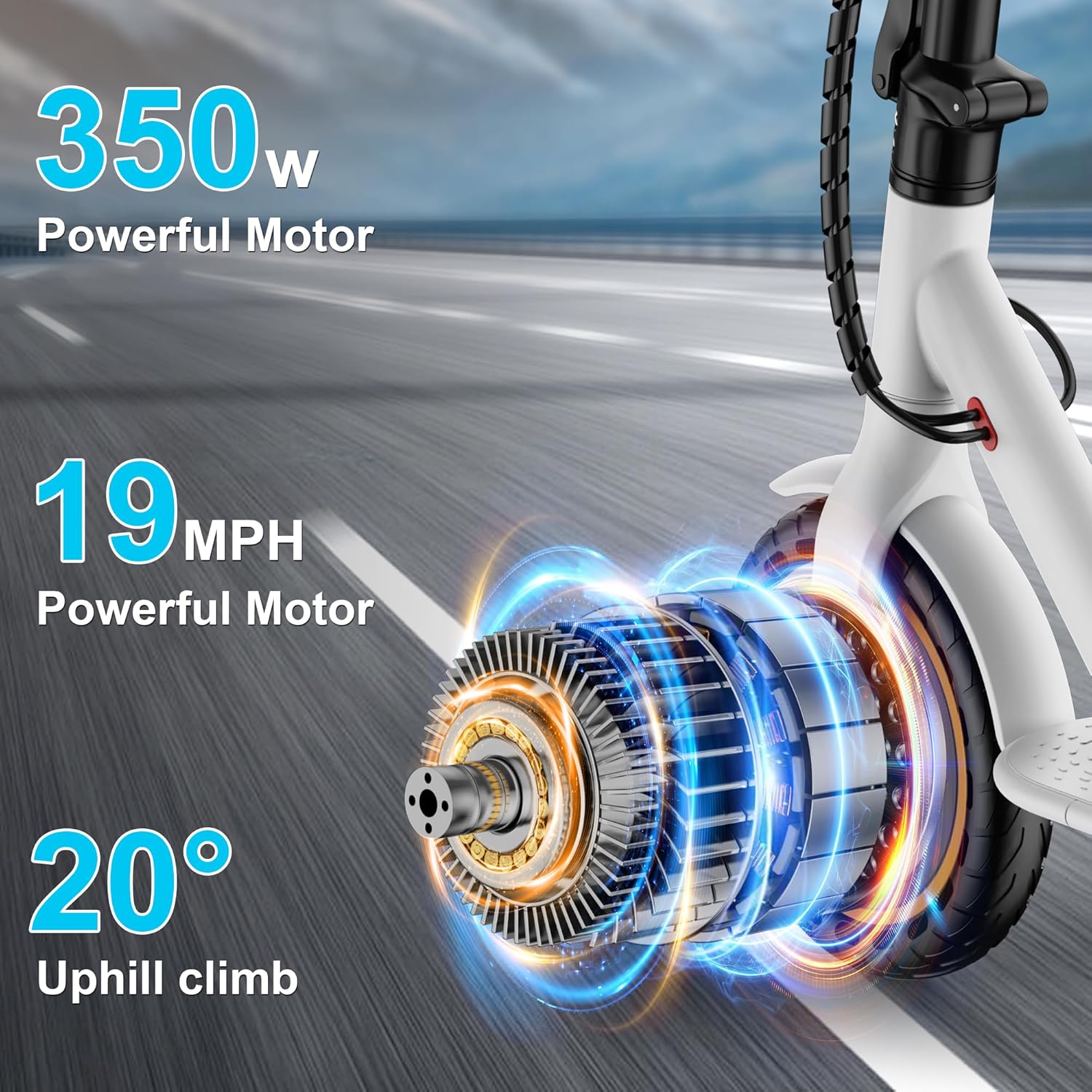 Qlaway 8.5' E Scooter for Adults 19/22 MPH 350/500W Motor 187.2/288.6/441WH Battery, Motorized Scooter Up to 22 Miles Range, Foldable Bearing 265 LBS/APP Control
