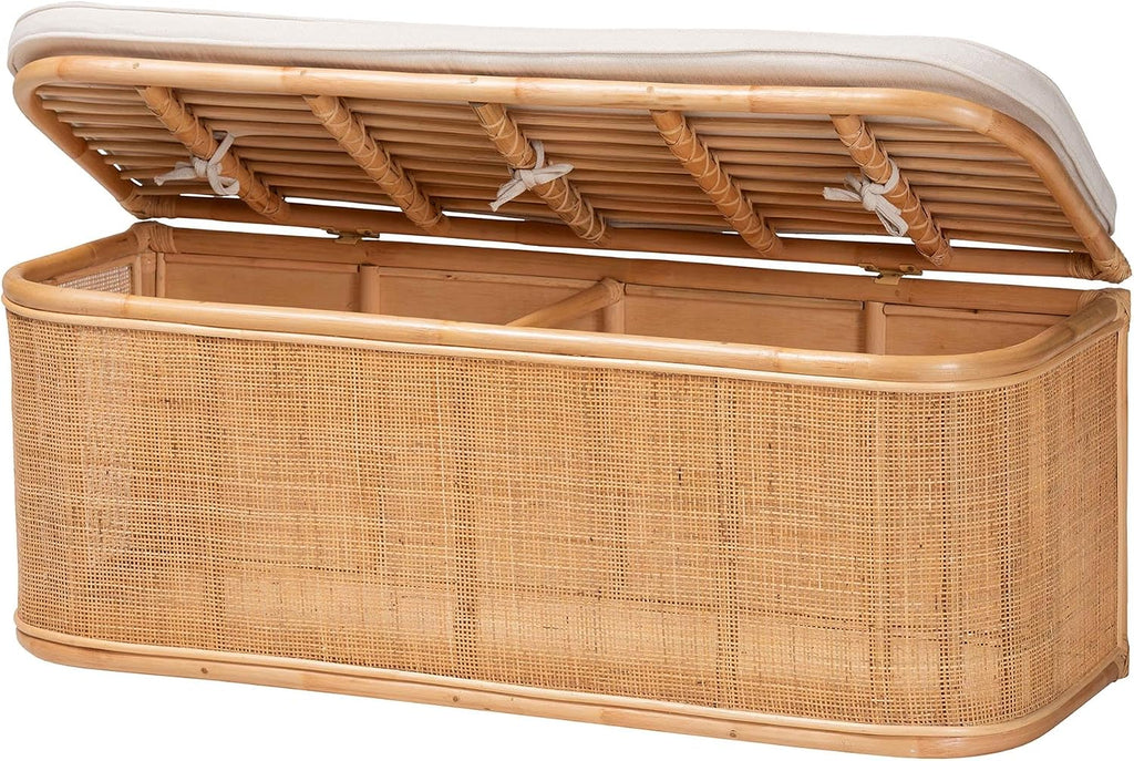 Bali & pari Ishana Bohemian Natural Rattan Storage Bench