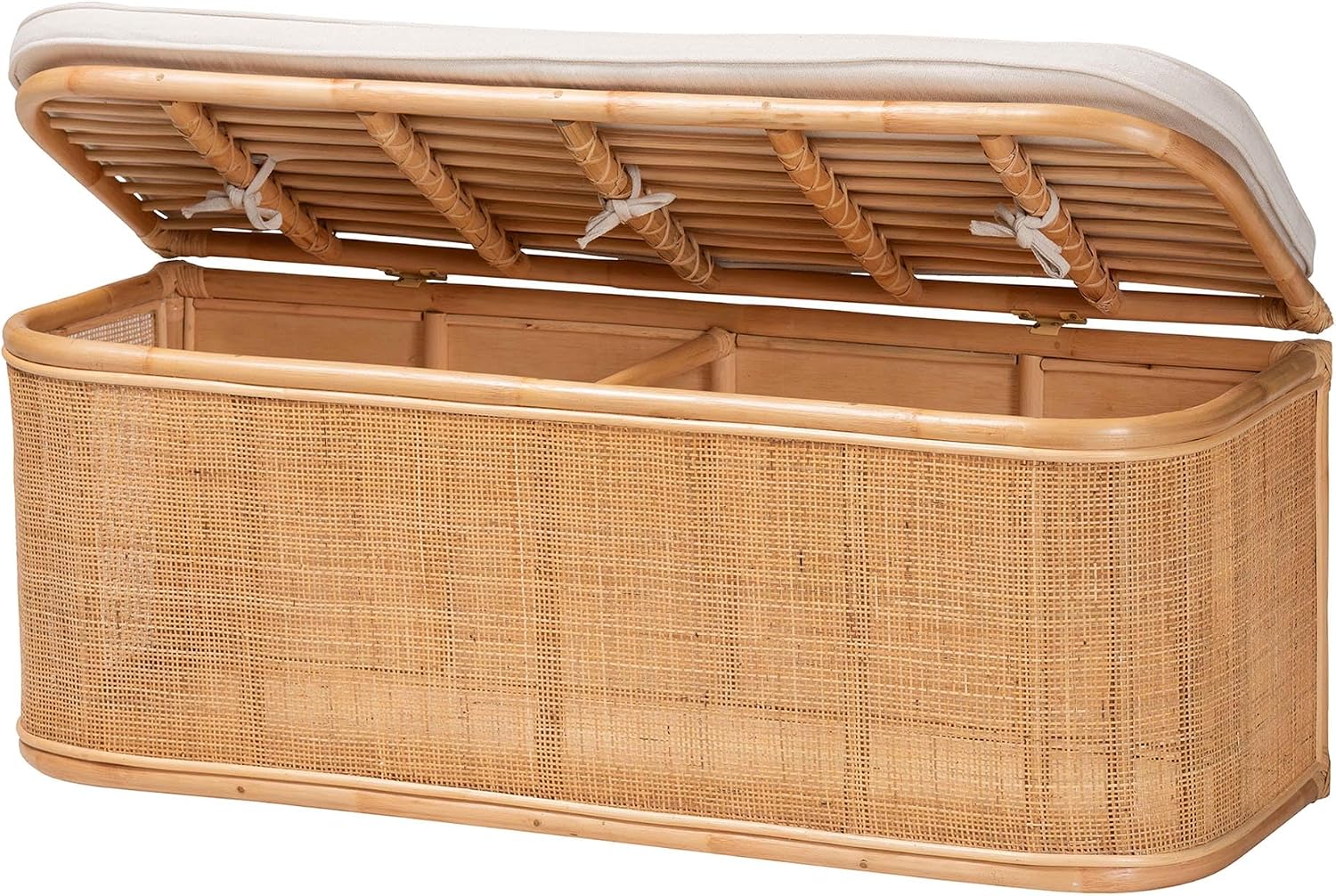 Bali & pari Ishana Bohemian Natural Rattan Storage Bench
