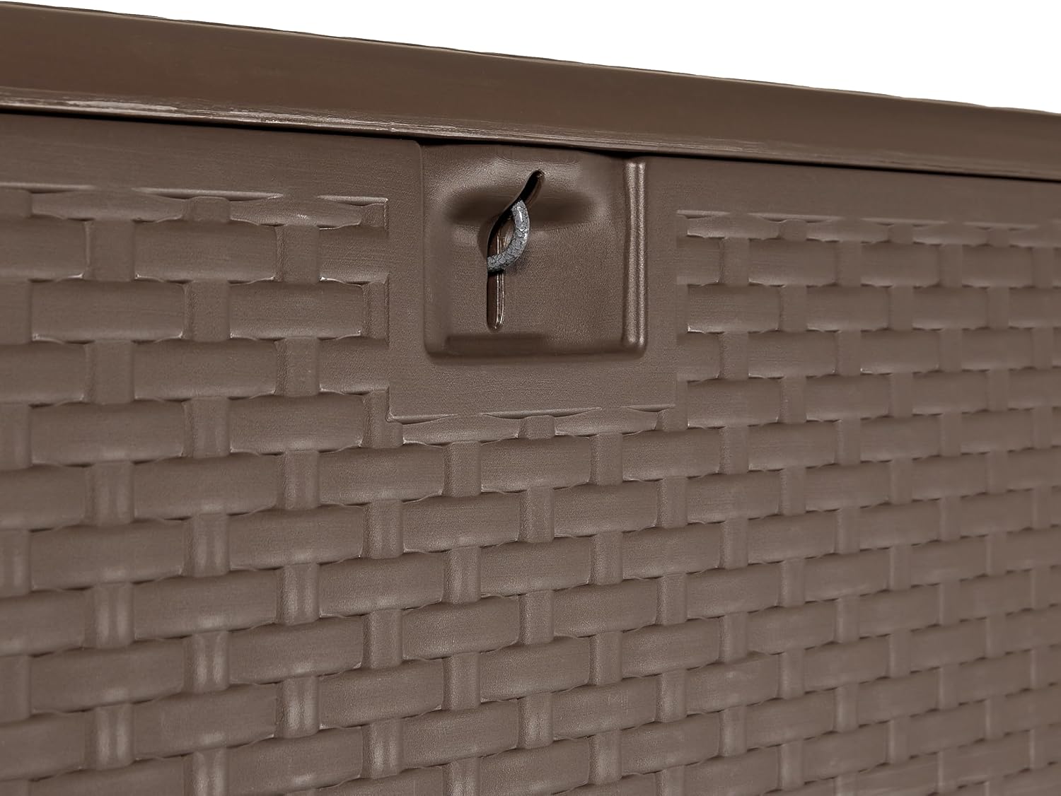 Amazon Basics Outdoor Storage Deck Box, Lockable, Weather-Resistant, 99 Gallon, Brown, for Patio Cushions, Gardening Tools, Pool Accessories