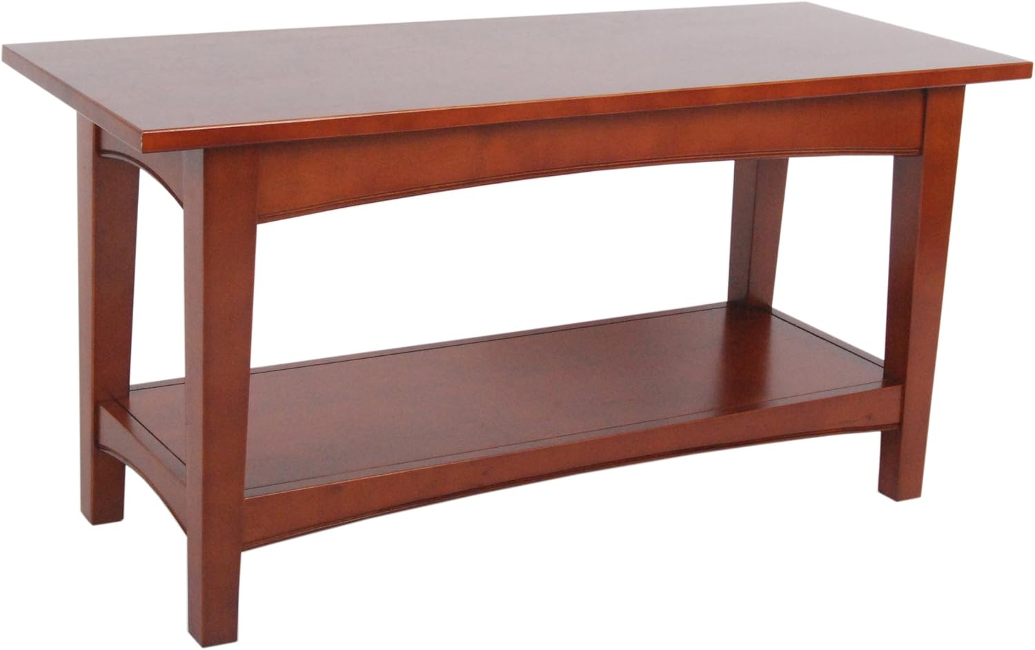 Shaker Cottage Bench in Cherry – Entryway Furniture, Shoes Shelf, Coffee Table, Long Lasting Durability, Easy Assembly, Transitional, Cottage Styling