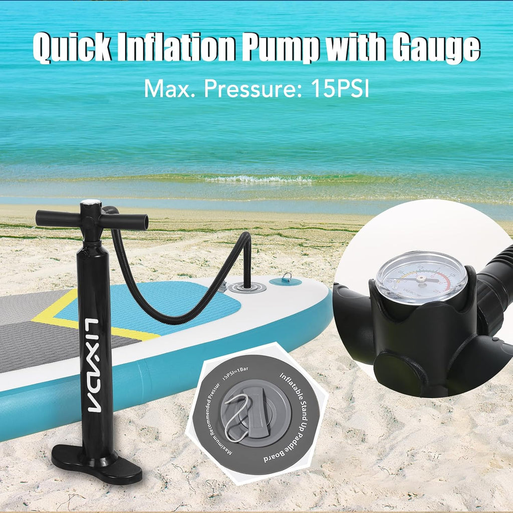 Lixada Inflatable Paddle Board Kit Inflatable Stand Up Paddle Board 12'6'x 32' x 6' with Backpack Non-Slip Deck Paddleboarding Complete Kit for Youth Adults