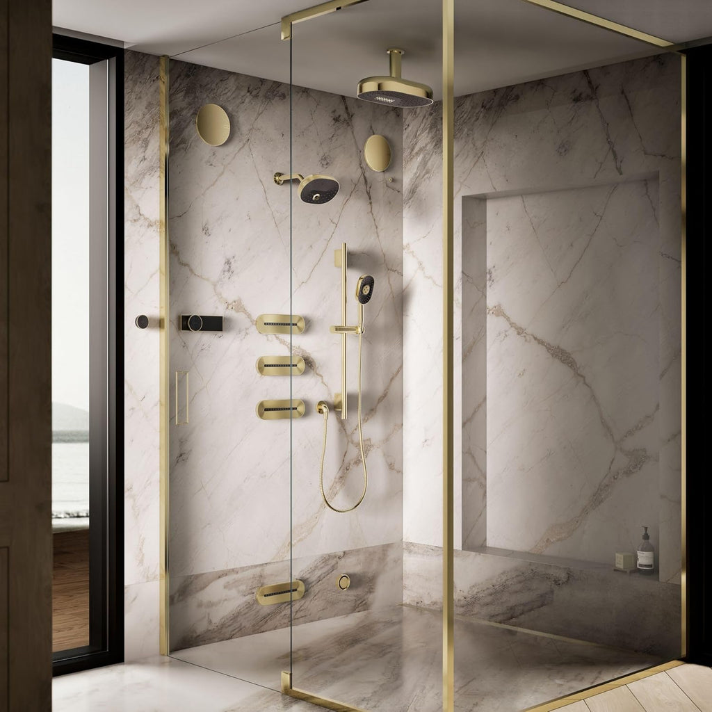 KOHLER Anthem + Digital Control Steamhead in Vibrant French Gold, Large Dial for Easy Temperature and Flow Rate Adjustment, Features System Warm-Up and Pause Option, Includes Optional Flow Restrictor