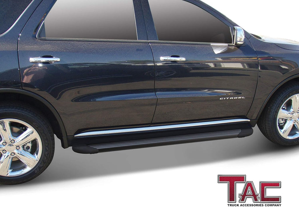 TAC Running Boards Fit 2011-2026 Dodge Durango (Exclude R/T, GT, GT Plus and SRT Models) Aluminum SUV Black Side Steps Nerf Bars Step Rails Running Boards Off Road Exterior Accessories (2 Pieces)