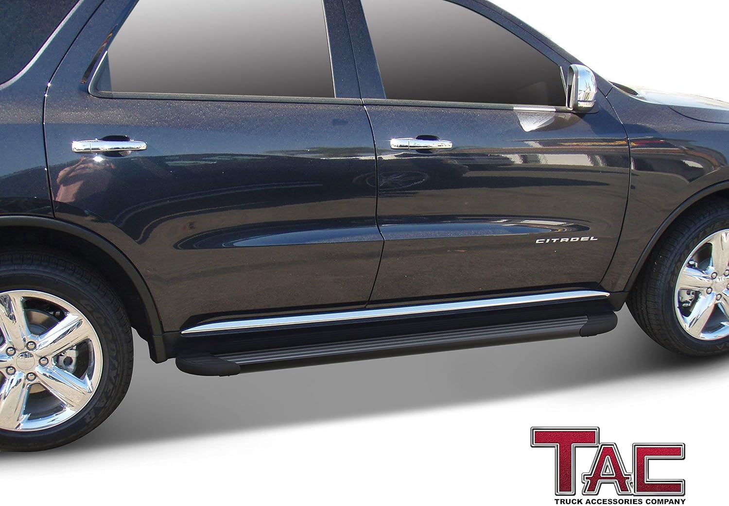 TAC Running Boards Fit 2011-2026 Dodge Durango (Exclude R/T, GT, GT Plus and SRT Models) Aluminum SUV Black Side Steps Nerf Bars Step Rails Running Boards Off Road Exterior Accessories (2 Pieces)