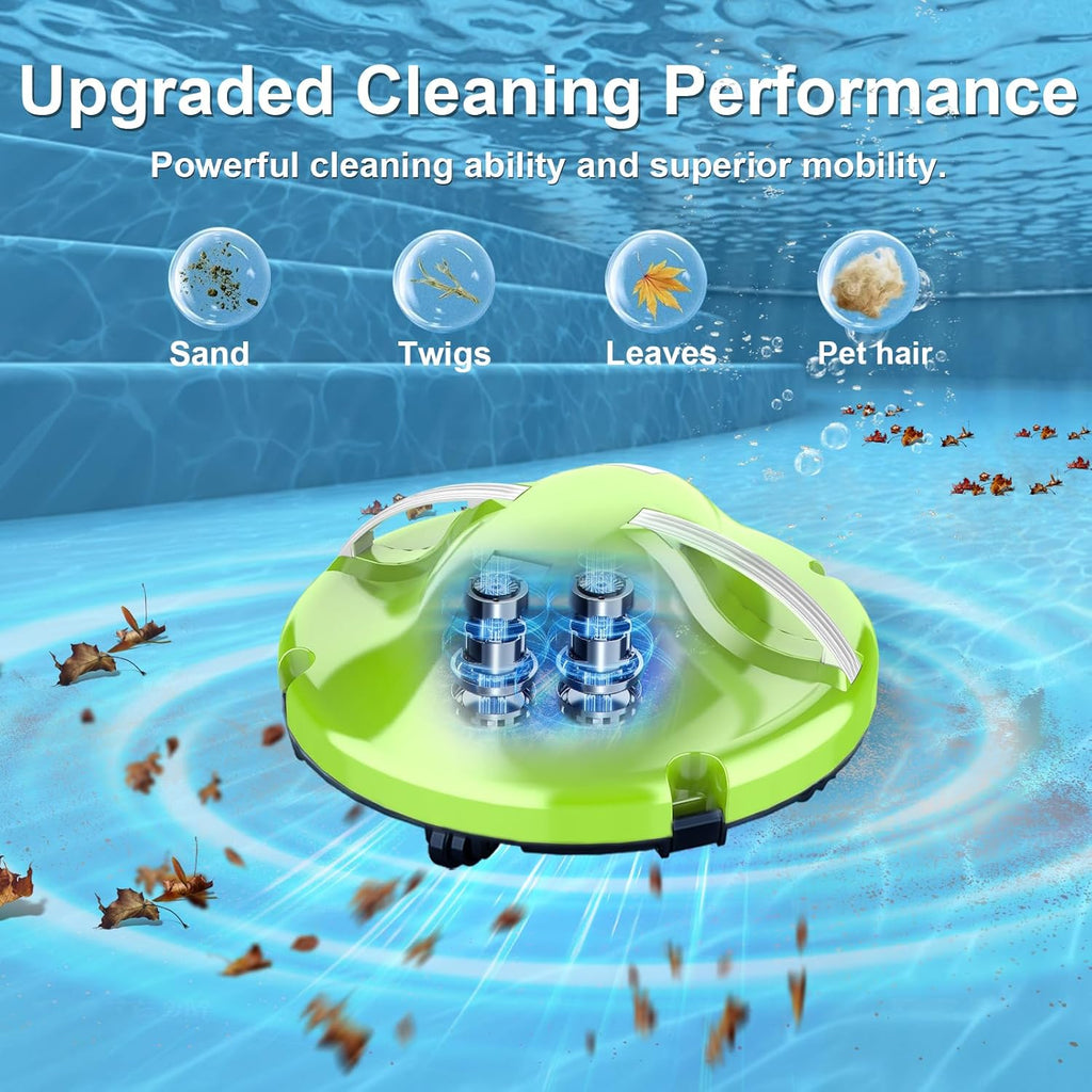 2026 Cordless Robotic Pool Cleaner - 120 Mins Automatic Pool Vacuum for Above Ground Pool & In - Ground Flat Pools up to 1000 Sq.Ft, Robot Pool Cleaner with Self - Parking Tech