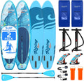 SereneLife Set of 2 Inflatable Stand Up Paddle Boards with Premium Accessories – SUP Pair with 32' Wide Stable Design, Non-Slip EVA Deck Pad for Adults and Youth of All Skill Levels, 350 lbs Capacity