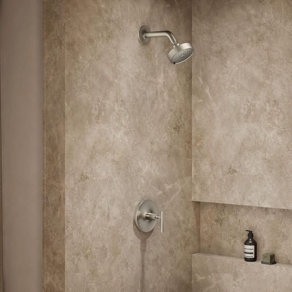 Kohler TLS14422-4-BN Purist Rite-Temp® Shower Valve Trim with Lever Handle, Less Showerhead Vibrant Brushed Nickel