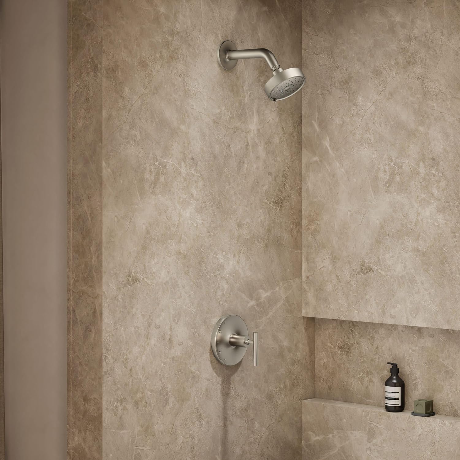 Kohler TLS14422-4-BN Purist Rite-Temp® Shower Valve Trim with Lever Handle, Less Showerhead Vibrant Brushed Nickel