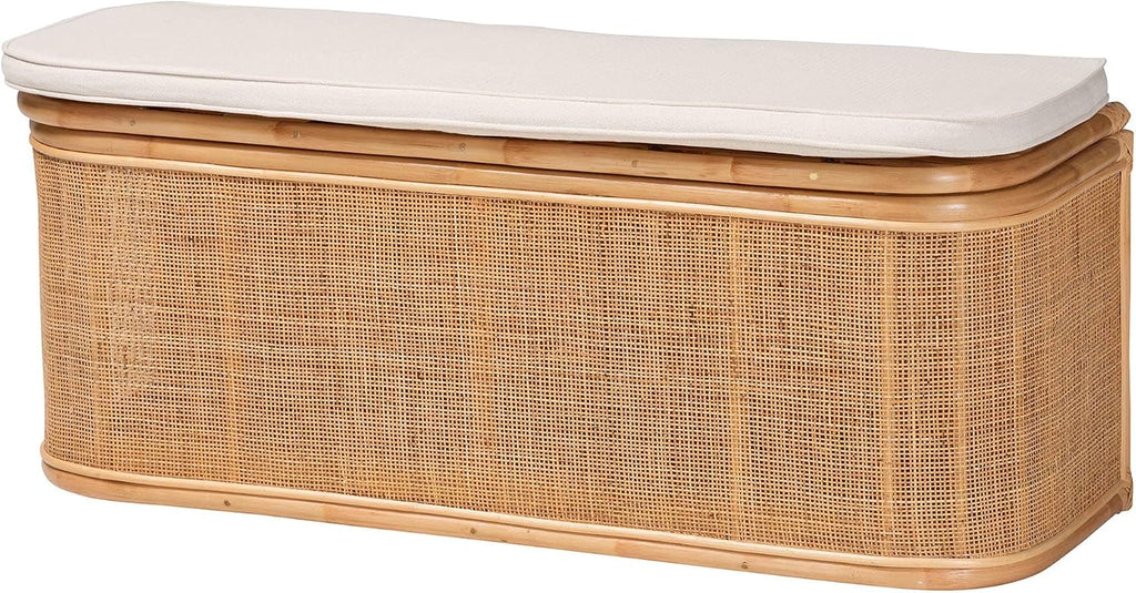 Bali & pari Ishana Bohemian Natural Rattan Storage Bench