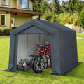 MFSTUDIO Portable Shed Garage, 8x12 Storage Tent Motorcycle Sheds Carport Heavy Duty Canopy with Rolled up Zipper Doors, Outside Utility Shelter Garages Tents for Motorcycles, Bicycles and Tools