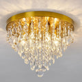 YYJLX Modern Crustal Ceiling Light Fixture Large Flush Mount Ceiling Light 6 Light Ceiling Chandelier for Bedroom Foyer Living Room Dining Room Kitchen.