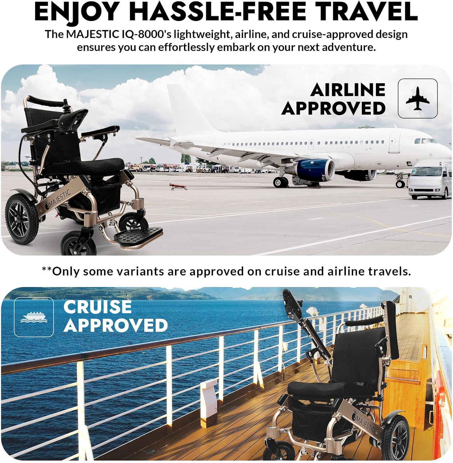 Majestic IQ-8000 Electric Wheelchairs for Adults,Foldable Lightweight Electric Wheelchair,Light Weight Folding Power Chair for Seniors,Portable Motorized Wheelchair,Durable Ultra Light Wheel Chair