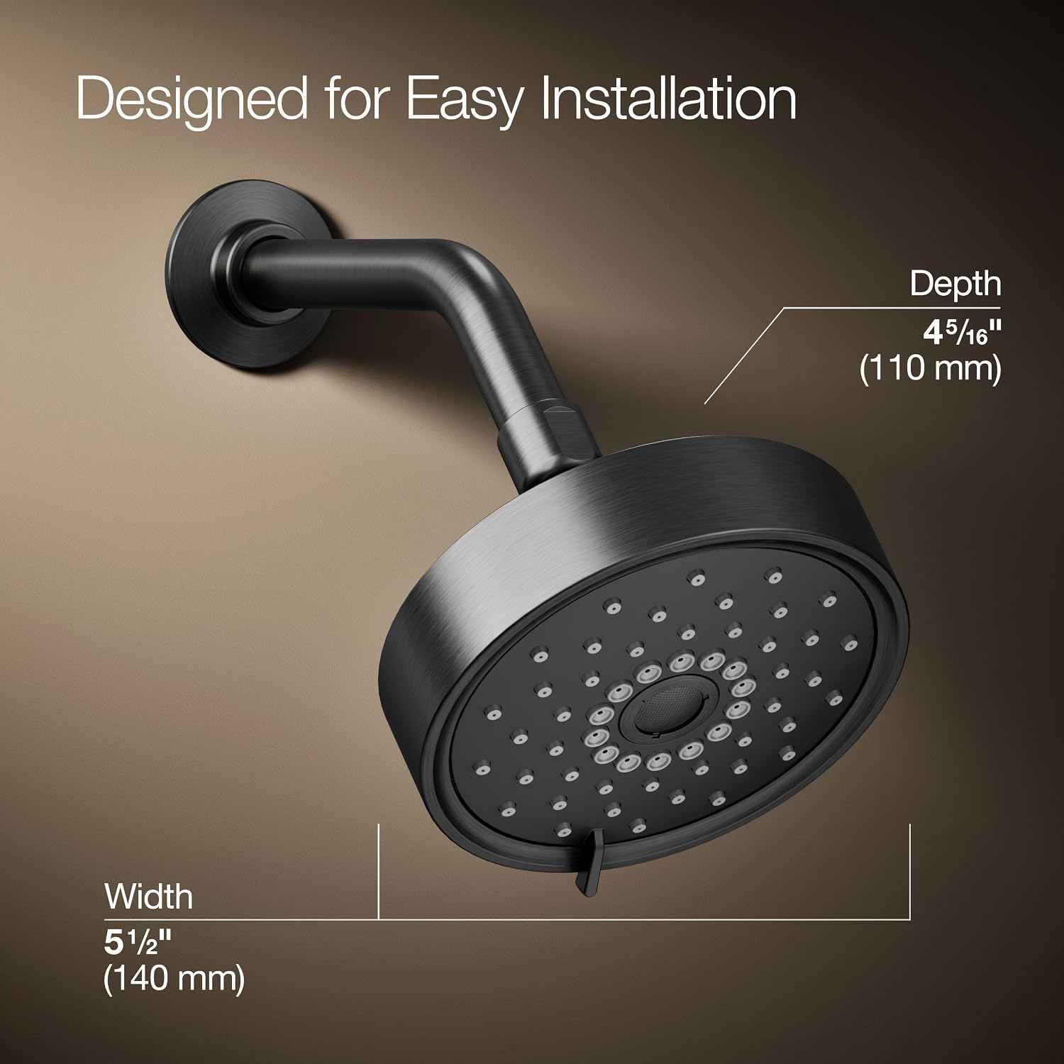 Kohler 22170-G-BGP Purist® Three-function showerhead, 1.75 gpm, Vibrant Brushed Graphite