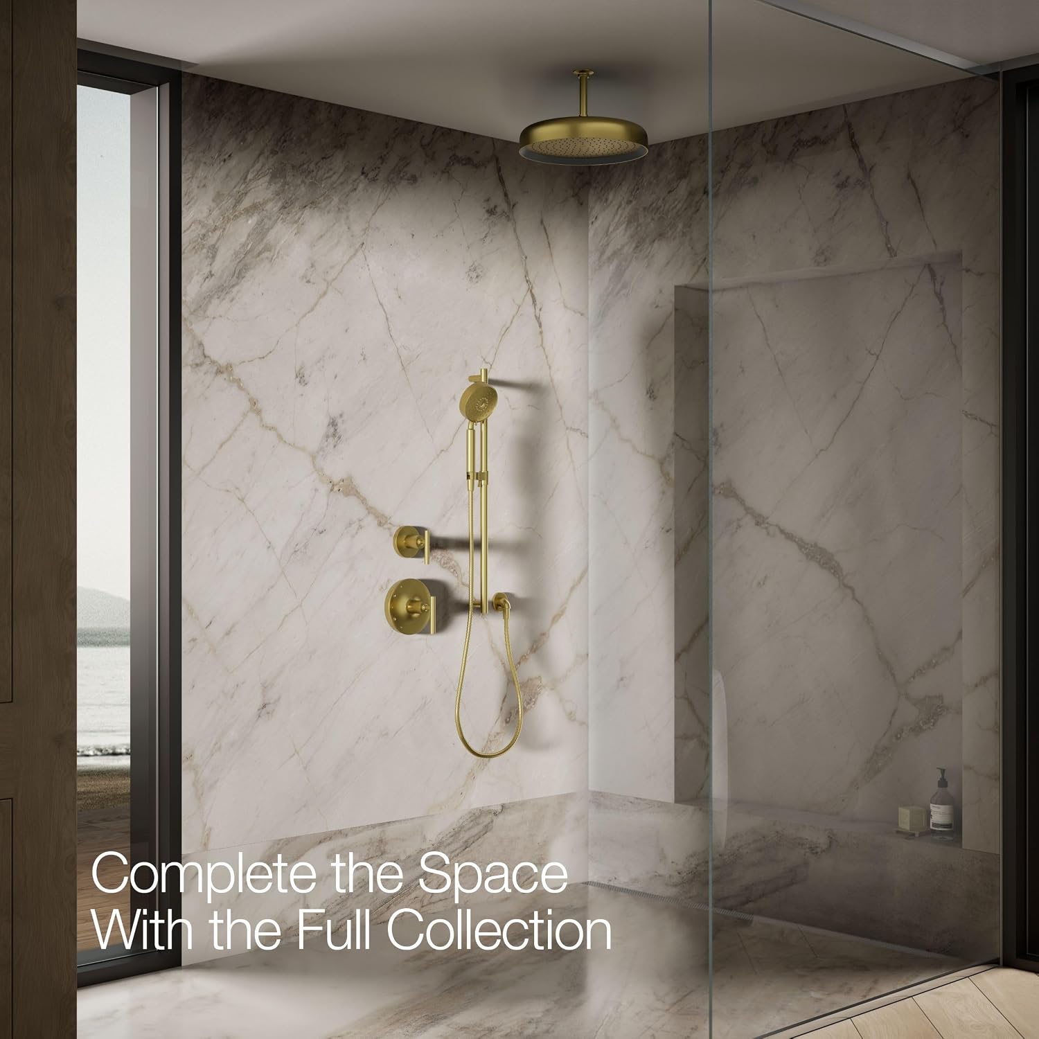 Kohler 26292-2MB Statement® Round 14' single-function rainhead, 2.5 gpm, Vibrant Brushed Moderne Brass