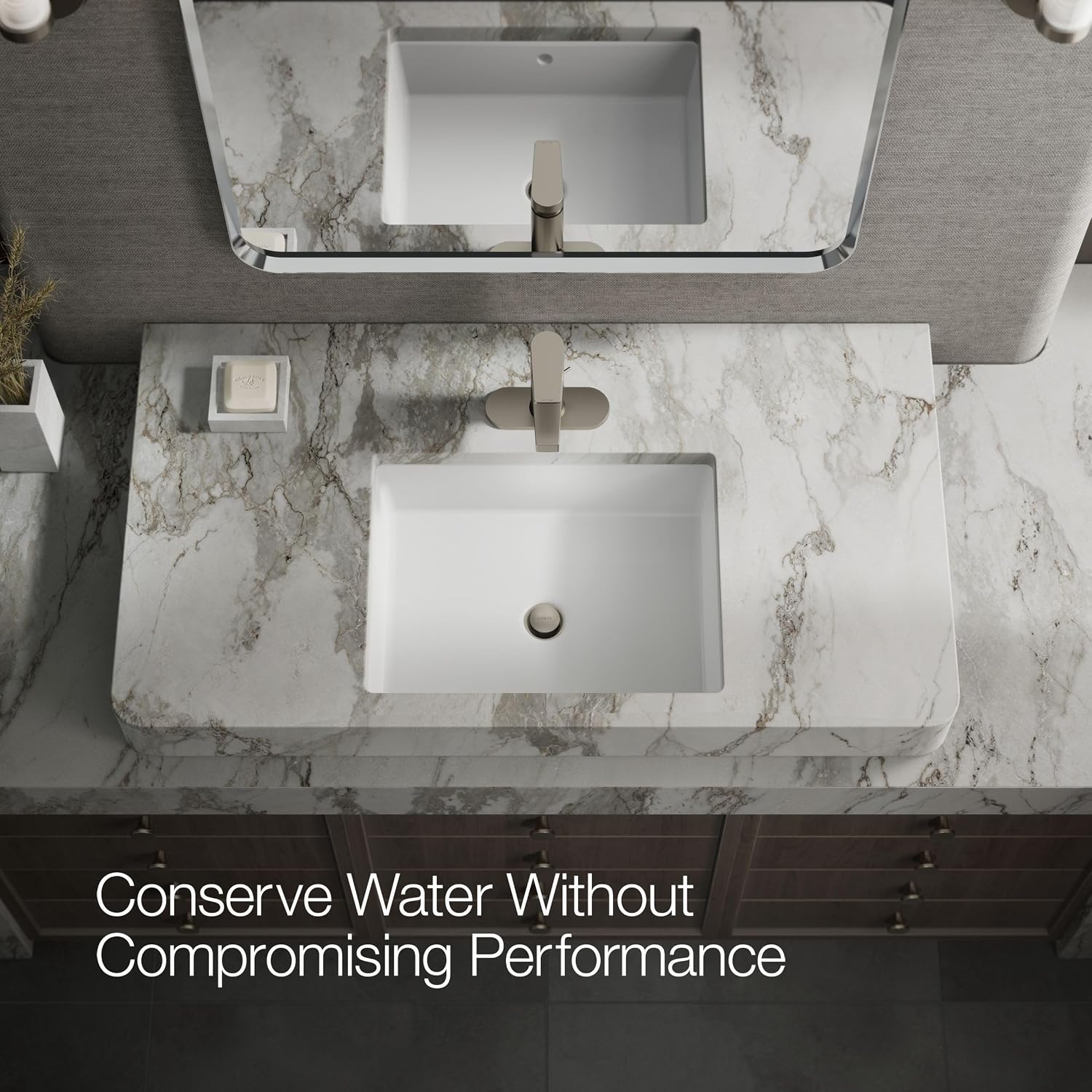 KOHLER K-74021-4-BN Taut® Single-Handle Bathroom Sink Faucet, 1.2 GPM, Minimalist Design, Corrosion Resistant, Vibrant Brushed Nickel