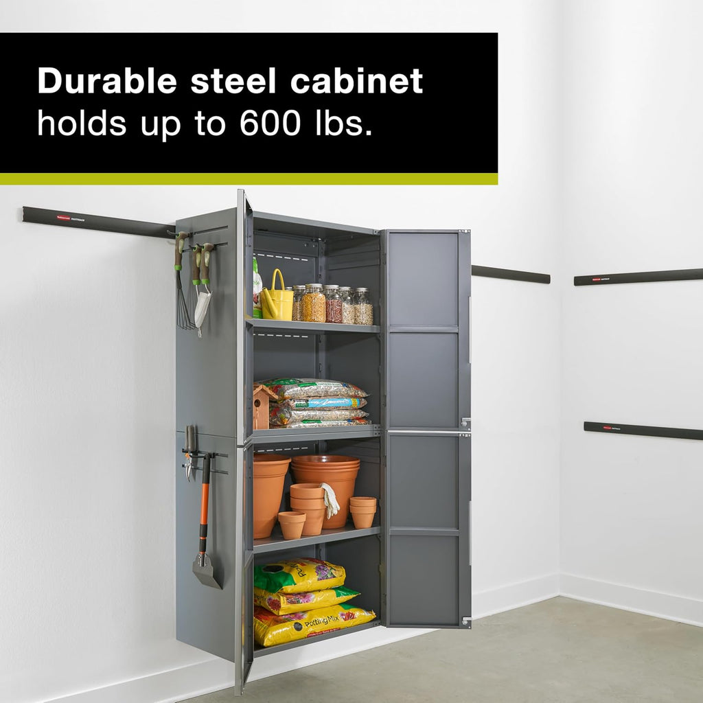 Rubbermaid FastTrack 2 -Door Tall Cabinet, Storage Cabinet, Garage Storage Systems, Garage Organization