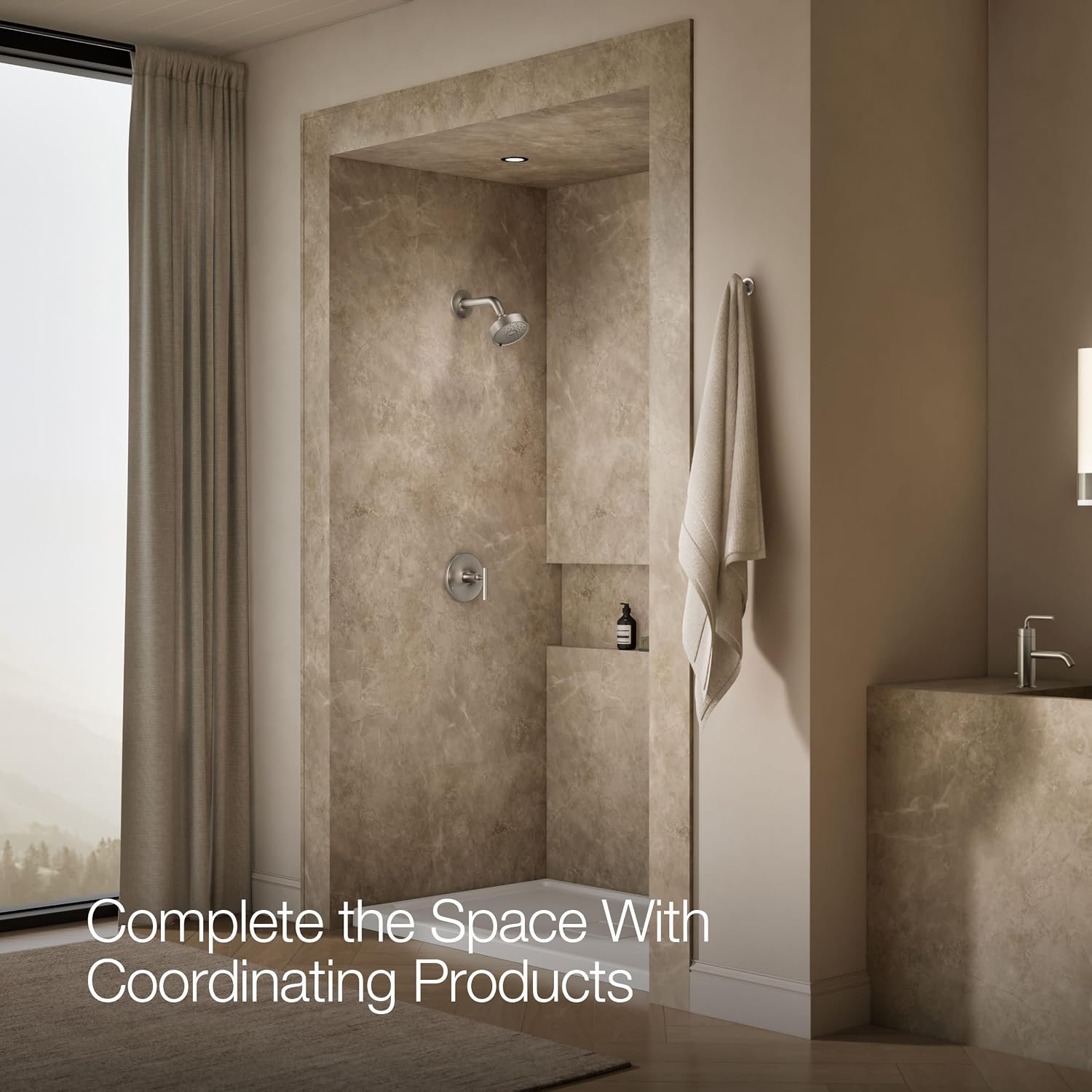 Kohler TLS14422-4-BN Purist Rite-Temp® Shower Valve Trim with Lever Handle, Less Showerhead Vibrant Brushed Nickel