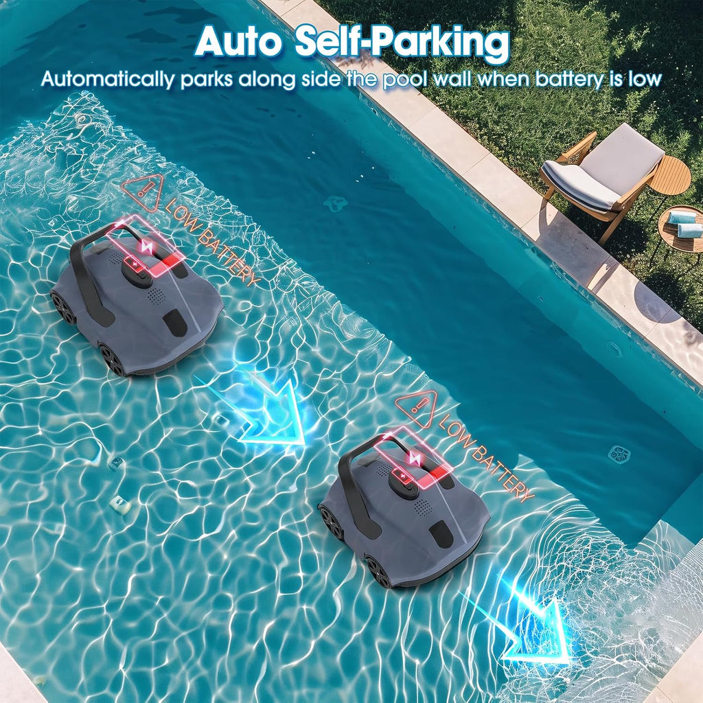 Wireless Swimming Pool Cleaning Robot, with A Battery Life of 130 Minutes and A Maximum Coverage Area of 1,076 Square Feet, is Suitable for Underground Swimming Pools