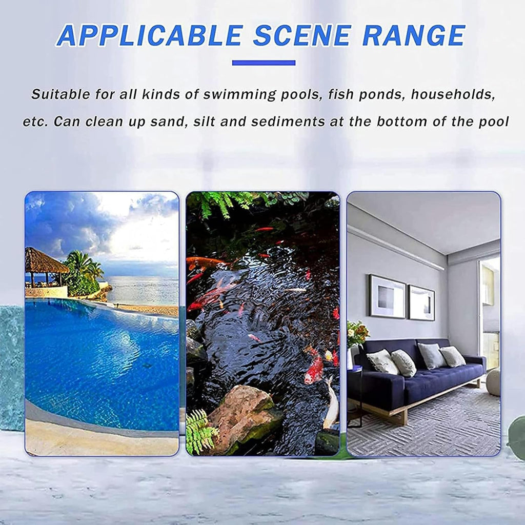 Pool Vacuum with Suction Head and Wastewater Pipe, Wastewater Suction Pump for 1600 W Fish Ponds for Cleaning Pools and Ponds