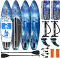 SereneLife Set of 2 Inflatable Stand Up Paddle Boards with Premium Accessories – SUP Pair with 32' Wide Stable Design, Non-Slip EVA Deck Pad for Adults and Youth of All Skill Levels, 350 lbs Capacity