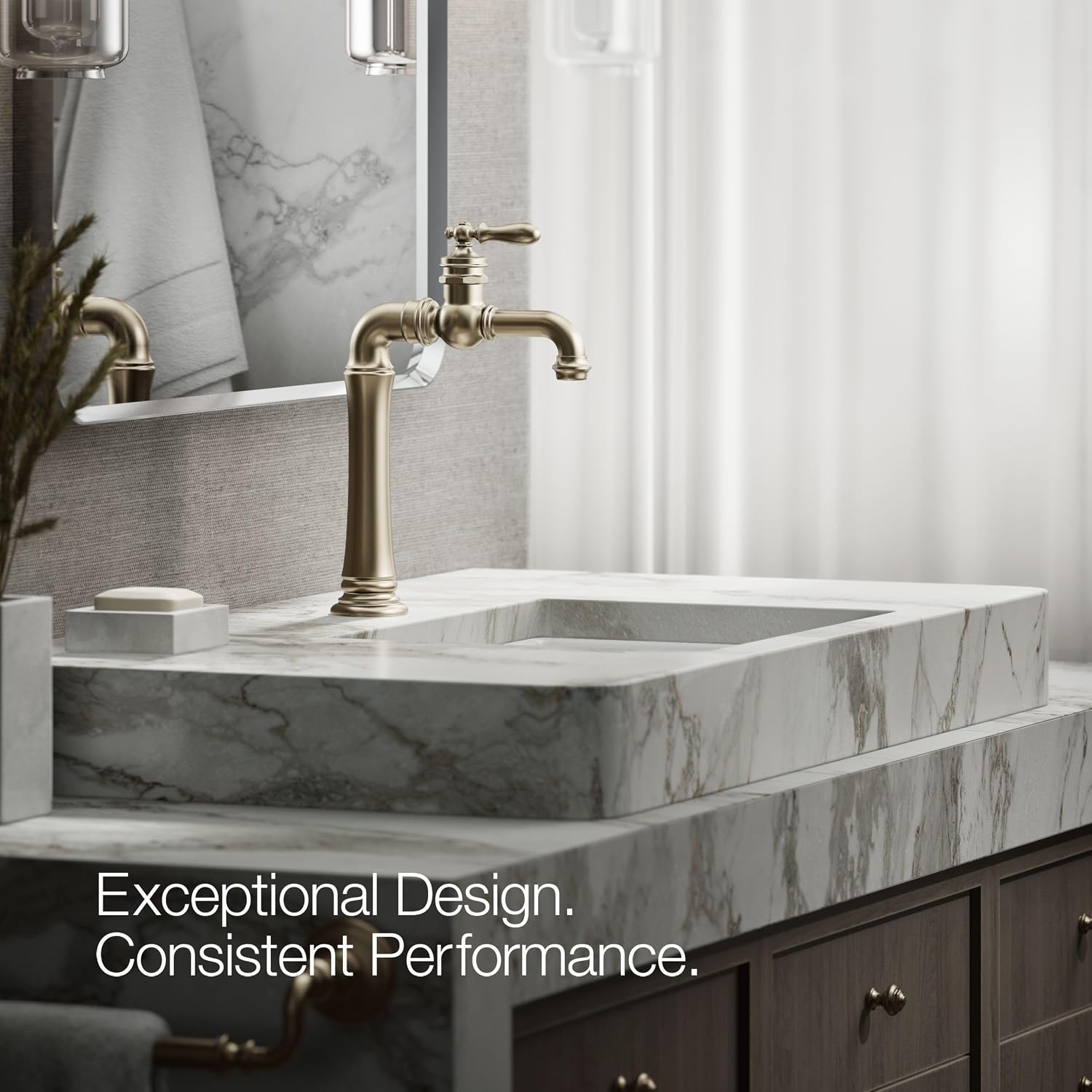 Kohler 72763-9M-BV Artifacts® Gentleman's® Single-Handle Bathroom Sink Faucet, 1.2 gpm, Vibrant Brushed Bronze