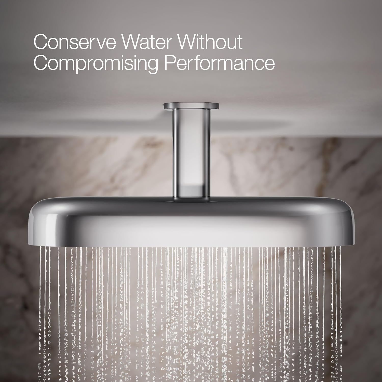 Kohler 26297-CP Statement® Oblong 18' two-function rainhead, 2.5 gpm, Polished Chrome