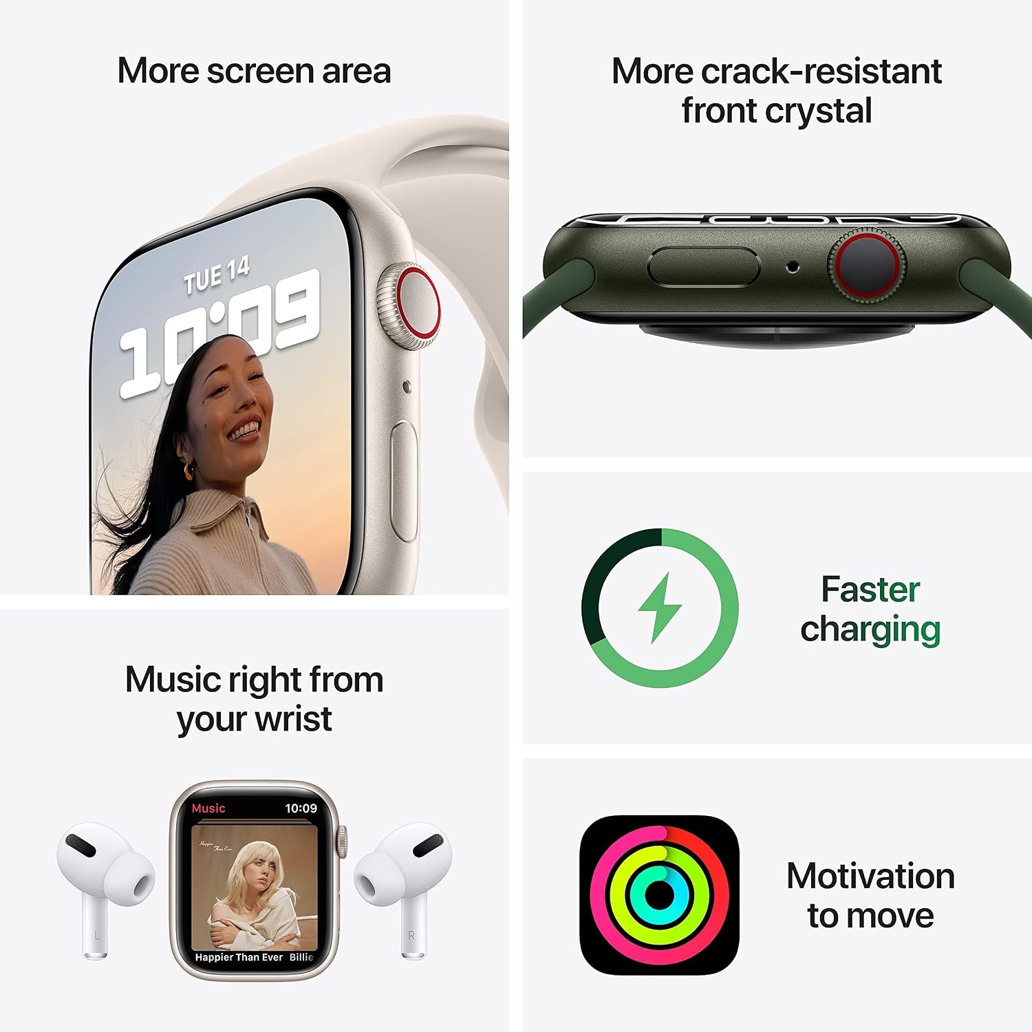 Apple Watch Series 7 (GPS + Cellular, 45MM) Silver Stainless Steel Case with Starlight Sport Band (Renewed)