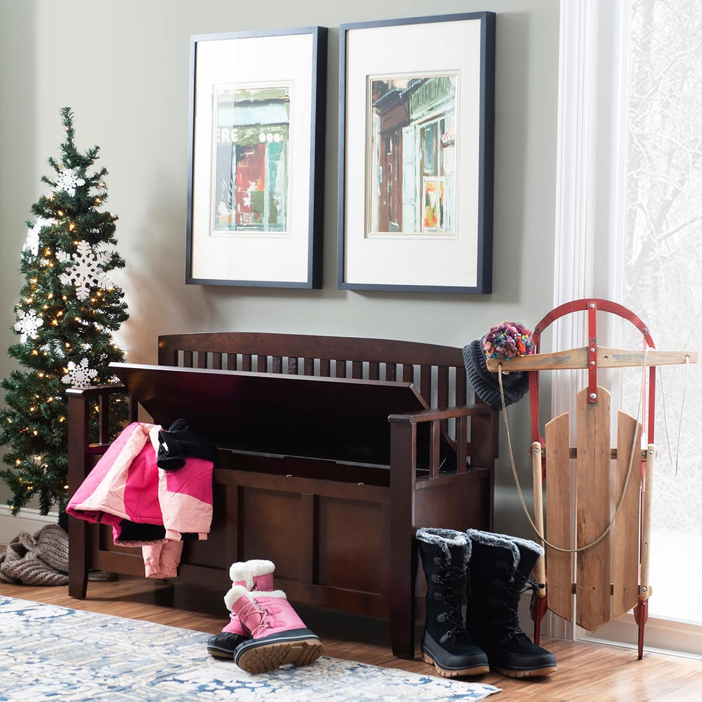 Linon Home Dcor Linon Home Decor Cynthia Storage Bench, 50'w x 17.25'd x 32'h, Walnut