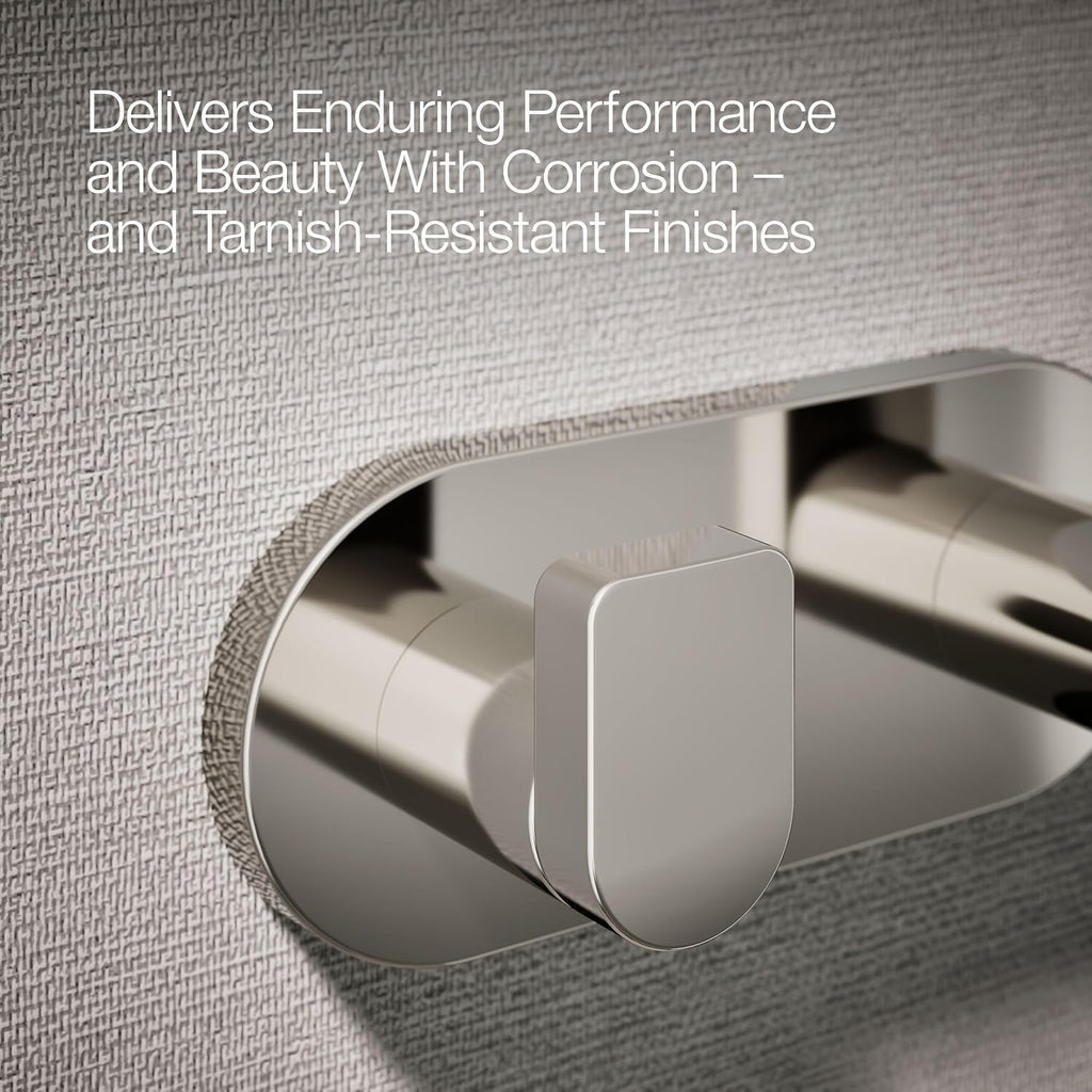 Kohler 73146-SN Composed® Double Robe Hook, Vibrant Polished Nickel