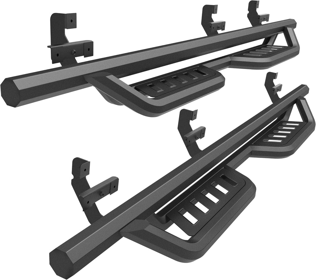 TAC Gen5 Running Boards Compatible with 2015-2026 F150 Supercrew Cab| 2022-2026 F150 Lightning EV| 2017-2026 Super Duty Crew Cab| 4' Drop Side Steps Nerf Bars| Pickup Truck| Fine Texture Black (2pcs)