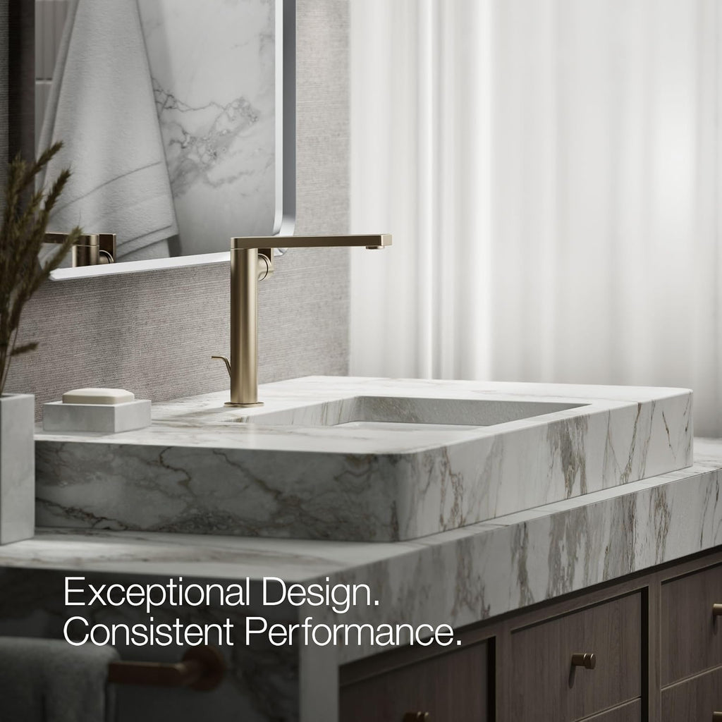 Kohler 73168-4-BV Composed® Tall Single-Handle Bathroom Sink Faucet with Lever Handle, 1.2 gpm, Vibrant Brushed Bronze