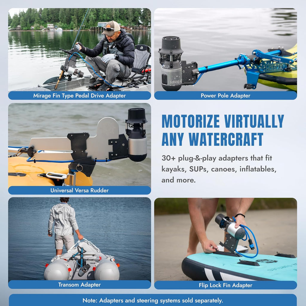 Bixpy K-1 Angler Pro Outboard Kit – Includes K1 Kayak Motor with Remote Control & Quick-Release Mount for Kayaks, Canoes, Paddleboards, Dinghies & Inflatable Boats