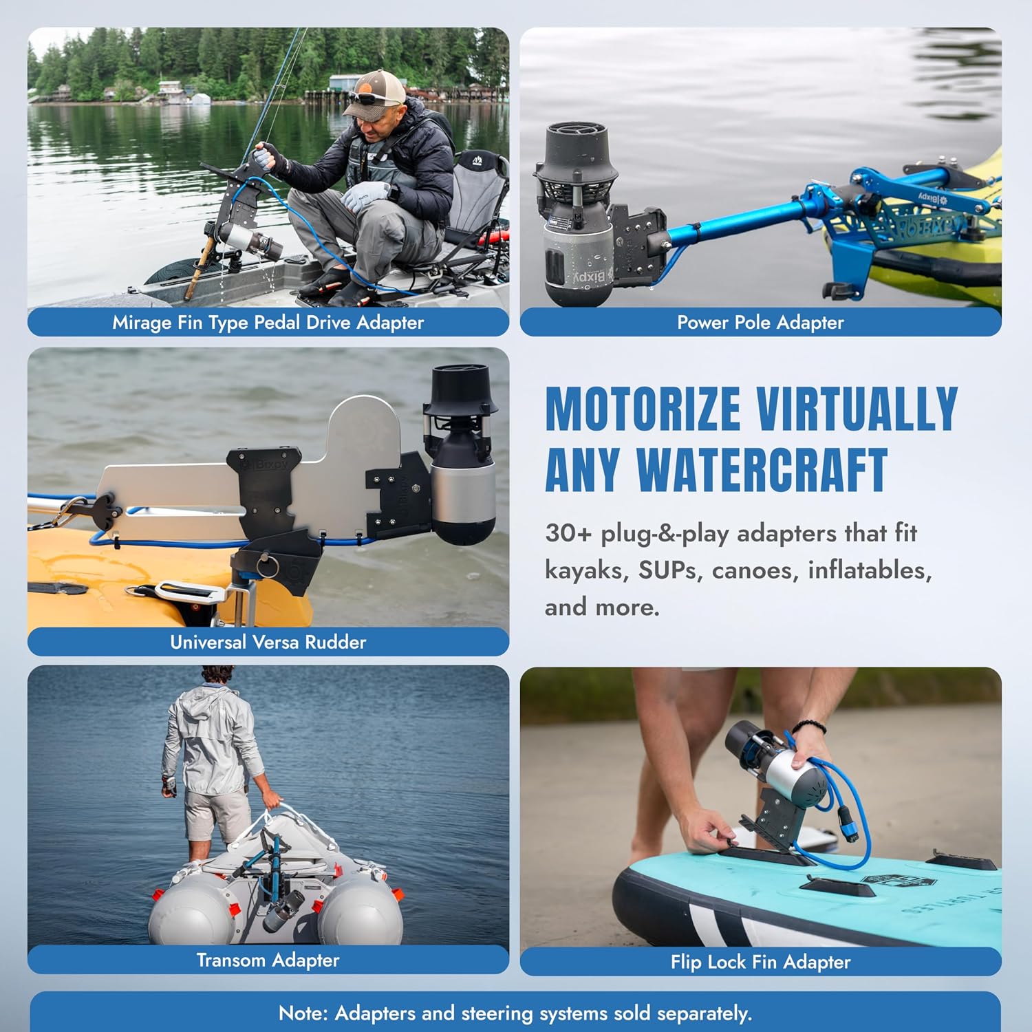 Bixpy K-1 Angler Pro Outboard Kit – Includes K1 Kayak Motor with Remote Control & Quick-Release Mount for Kayaks, Canoes, Paddleboards, Dinghies & Inflatable Boats