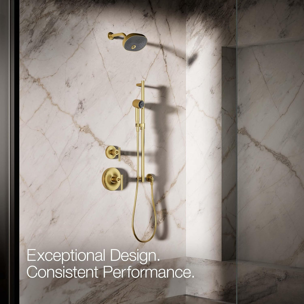 KOHLER 26286-2MB Statement Single-Function HAND SHOWER, Maximum Spray Performance with Easy-to-clean Surface, Vibrant Brushed Moderne Brass, 2.5 GPM