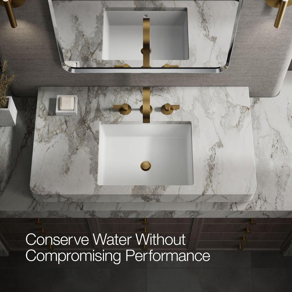 Kohler 77968-2MB Components® Bathroom Sink Faucet spout with Ribbon Design, 1.2 gpm, Vibrant Brushed Moderne Brass