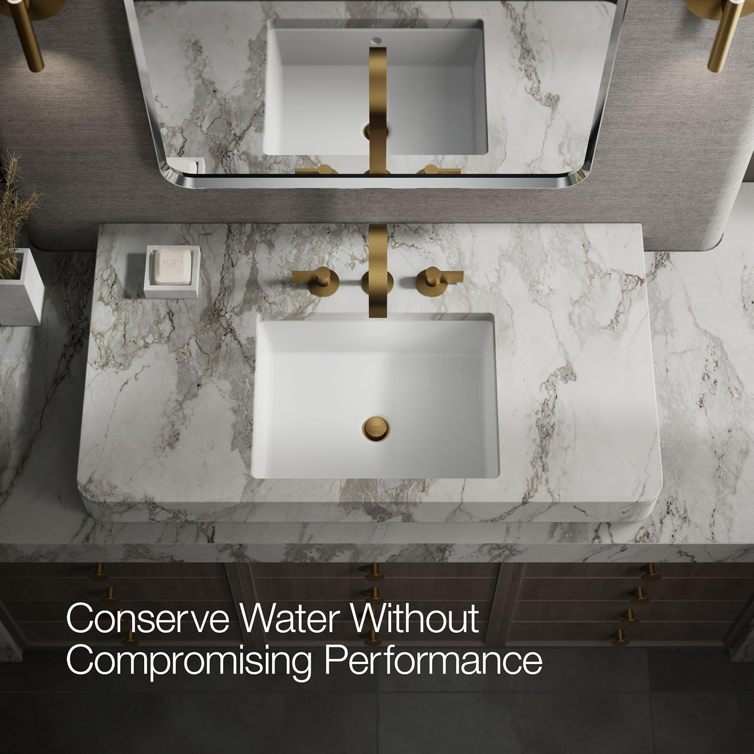 Kohler 77968-2MB Components® Bathroom Sink Faucet spout with Ribbon Design, 1.2 gpm, Vibrant Brushed Moderne Brass
