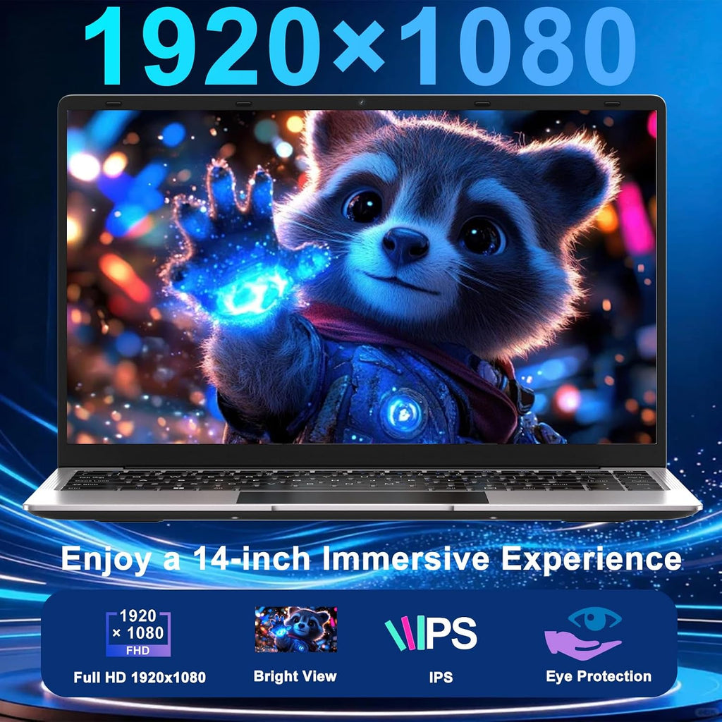 2026 14 Inch Laptop Computer Win 11 8GB+256GB SSD Up to 1TB SSD Expand Laptops N4020 Up to 2.8Ghz DDR4 1080p FHD Dual WiFi BT4.2 with Webcam Screen Projection Function for Business Student--Silver