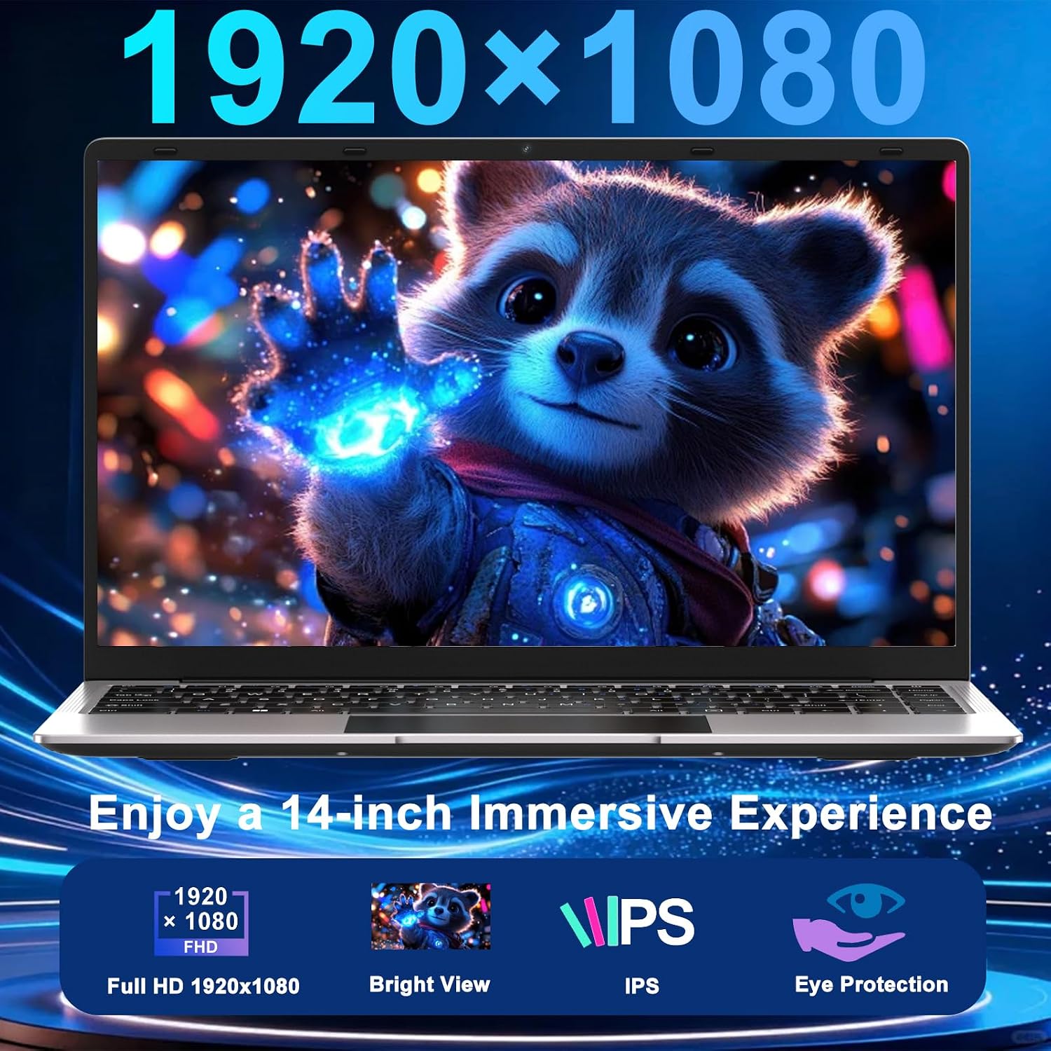 2026 14 Inch Laptop Computer Win 11 8GB+256GB SSD Up to 1TB SSD Expand Laptops N4020 Up to 2.8Ghz DDR4 1080p FHD Dual WiFi BT4.2 with Webcam Screen Projection Function for Business Student--Silver