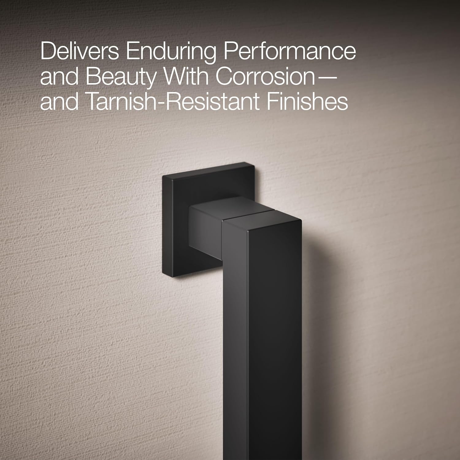 KOHLER K-23294-BL Square 18 Inch Grab Bar, Installation Hardware Included, 300lb Capacity, Matte Black